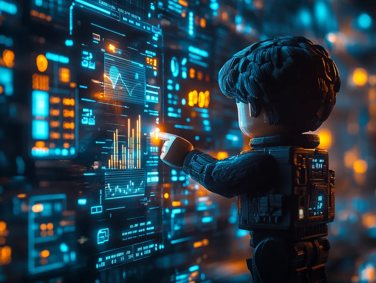 Claymation data consultant analysing a Power BI dashboard